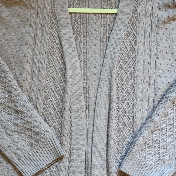 Women's Taupe Knit Cardigan Sweater - Picture 2 of 4